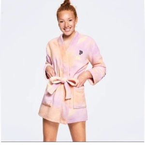 Victoria Secret’s PINK Teddy Robe Color Pink Peach Tie Dye size XS/S